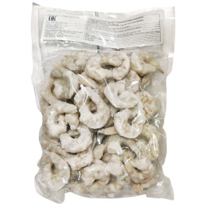 Креветка 26/30 ваннамей очищенная без головы, без пищевода, без хвоста, сыромороженая  Индия упак 1 кг