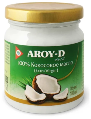 Масло кокосовое Aroy-D  extra virgin стекло 180 мл