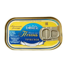 Печень трески натуральная кусковая из охлажденного сырья "БаренцРус" Мурманск ж/б     115 гр