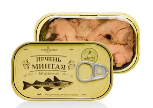 Печень минтая натуральная кусковая "КТФ" 120 гр