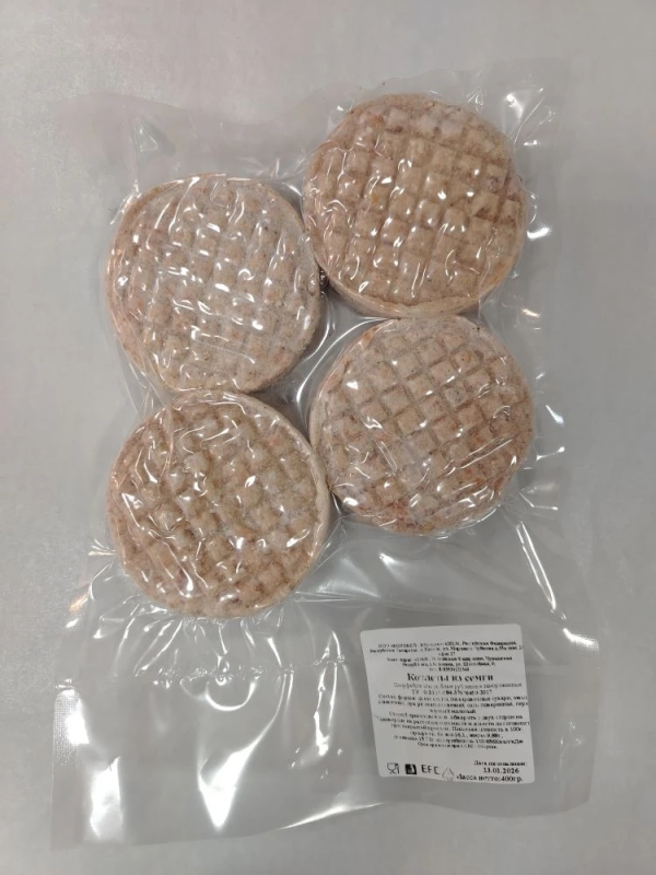 Котлеты из семги натуральные без панировки 400 гр упаковка